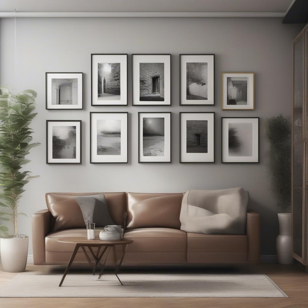 Examples of framed prints displayed in various rooms of a home