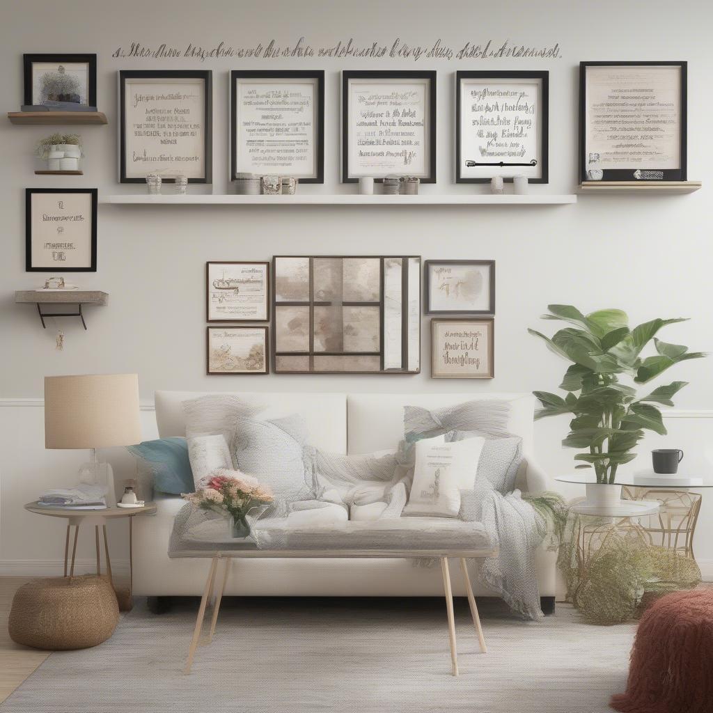 Framed Sayings in Various Room Settings