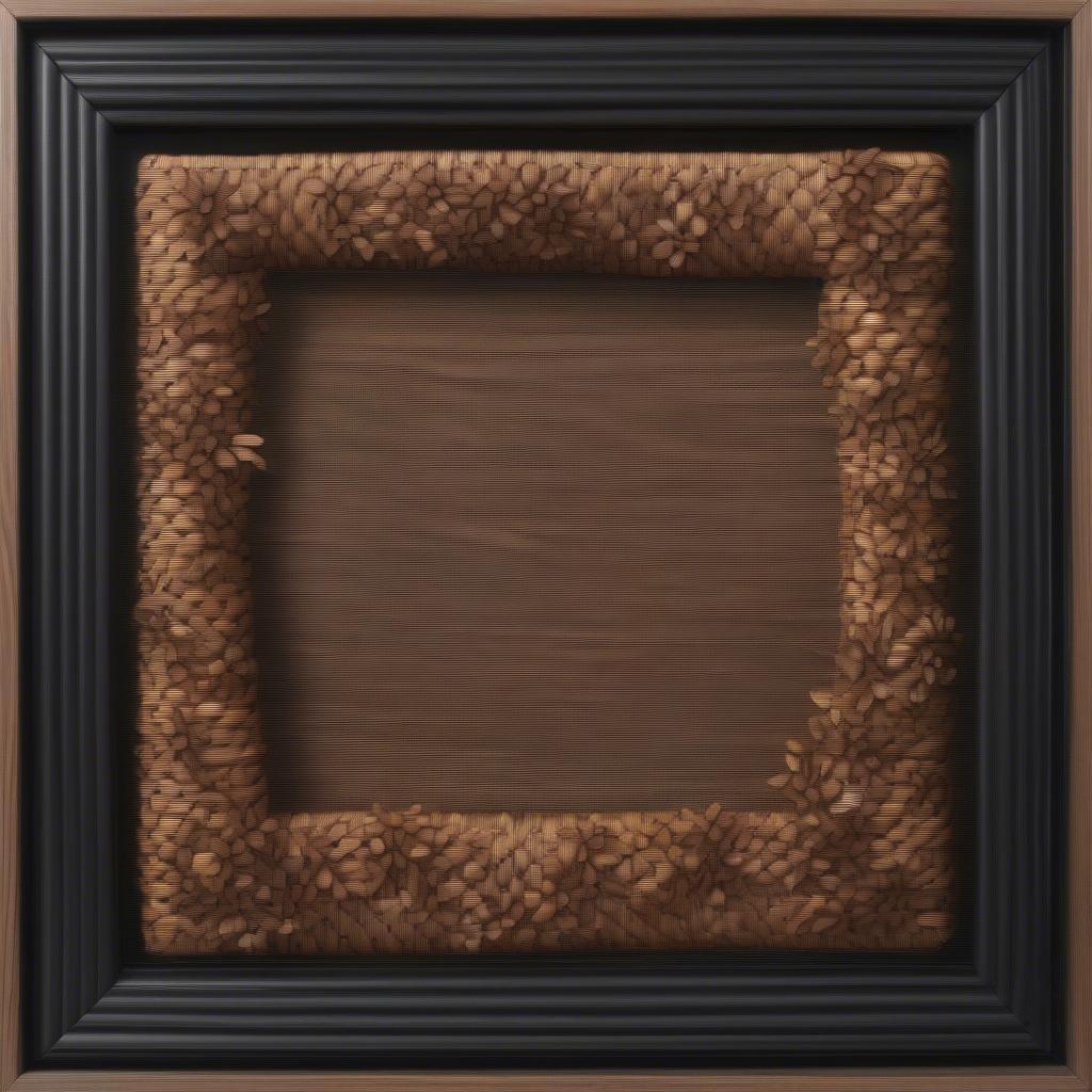 Framed wicker wall art showcasing intricate floral designs