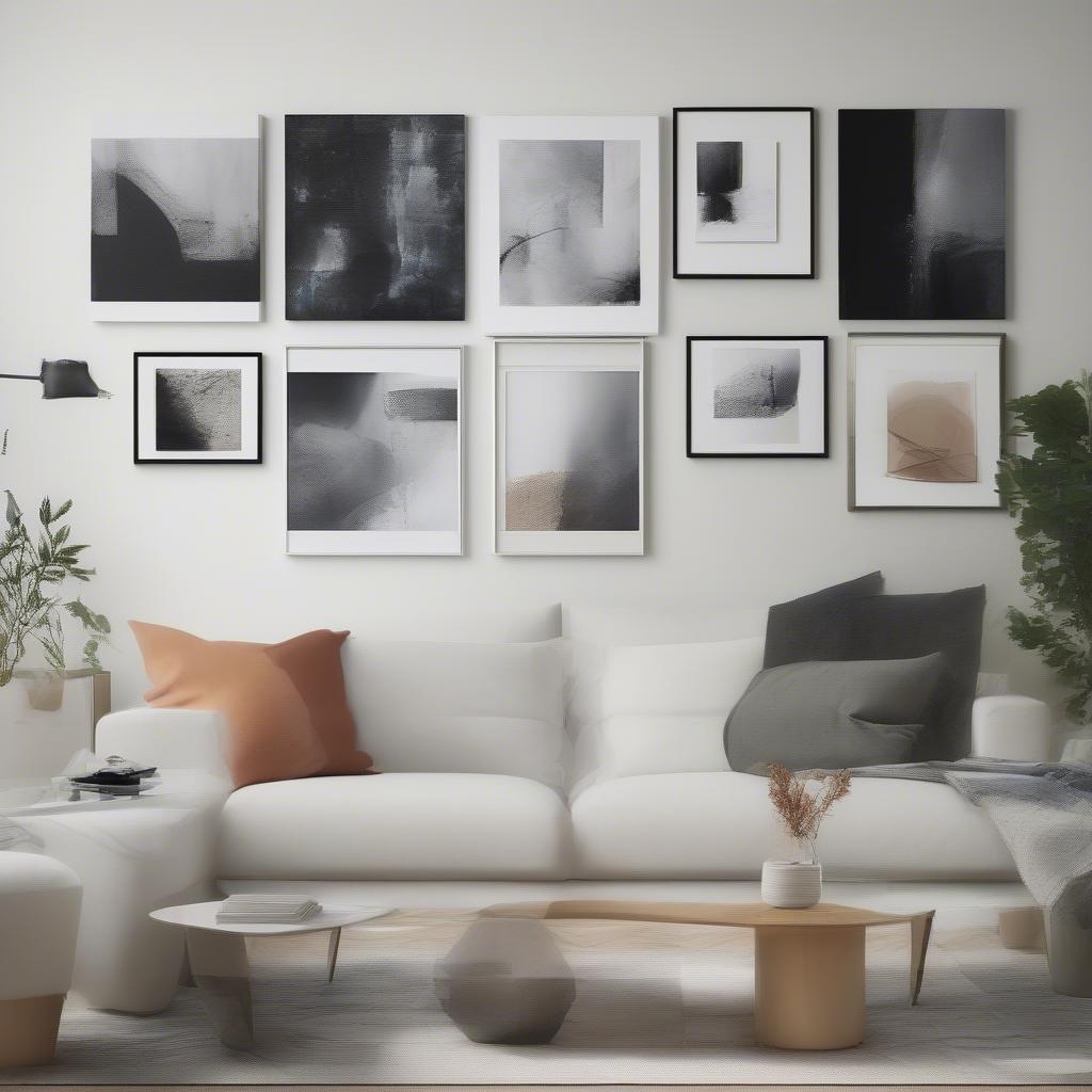 Frameless Canvas Prints in a Gallery Wall