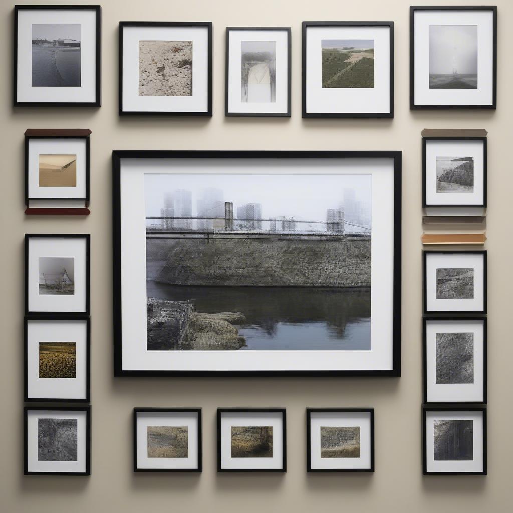 Different framing and matting options for various print styles