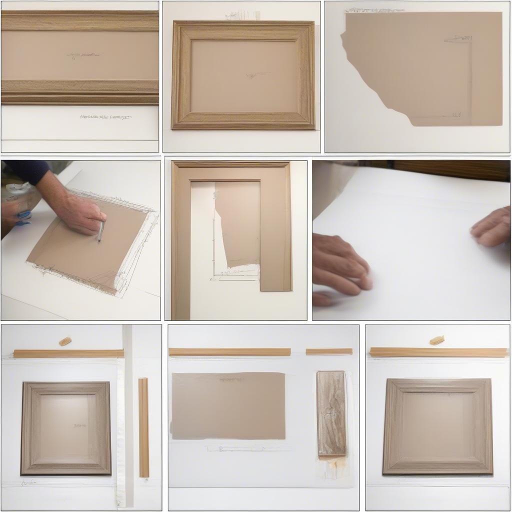 Process of framing artwork in a 10x17 frame, including using mat boards and securing the backing