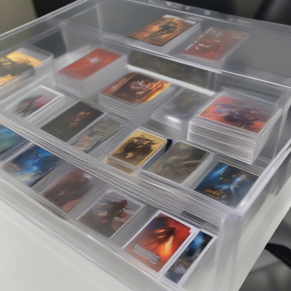 Freestanding acrylic display case for cards