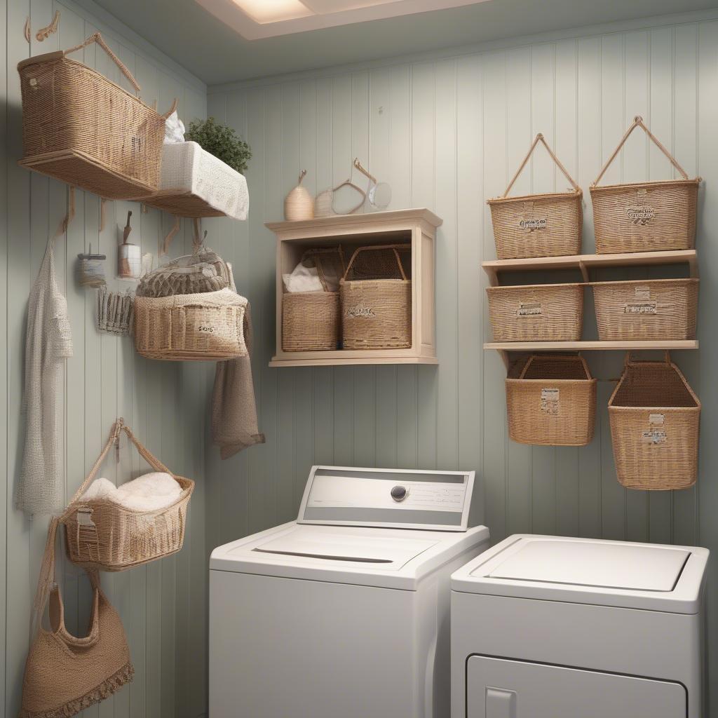 Functional Laundry Room Wall Hangings: Storage and Style