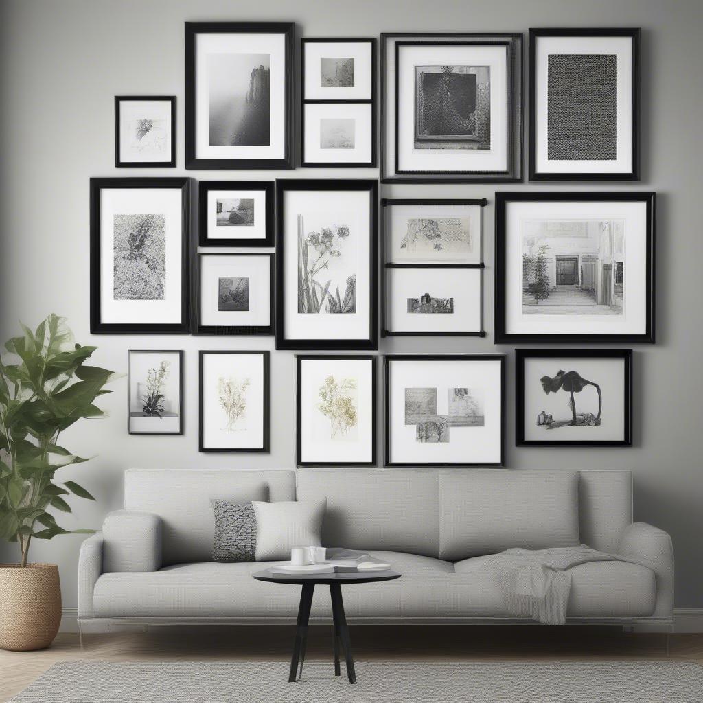 Gallery Wall with Black 16x20 Frames