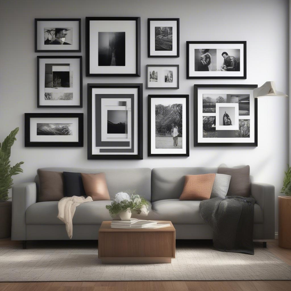 Gallery Wall with Modern Black Frames