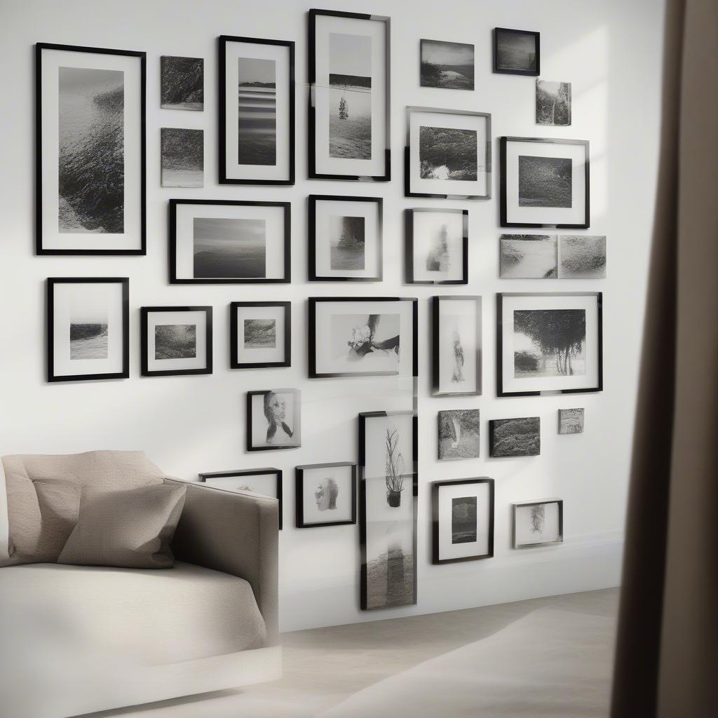 Gallery Wall with Glass Floating Frames