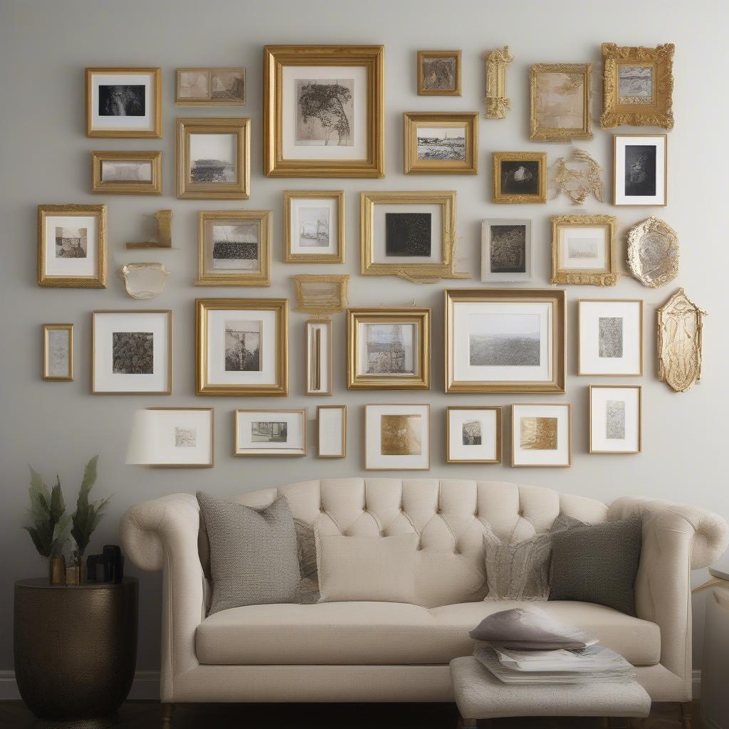 Gallery Wall Ideas with Gold Frames