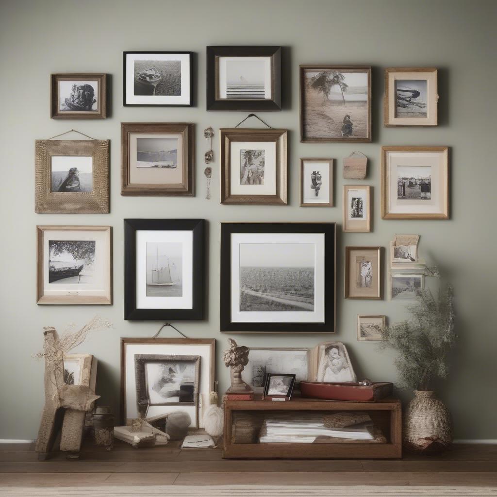 Gallery Wall with Small Hanging Frames