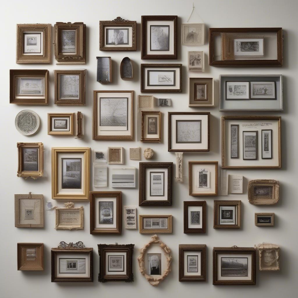 A Gallery Wall Featuring Very Small Photo Frames