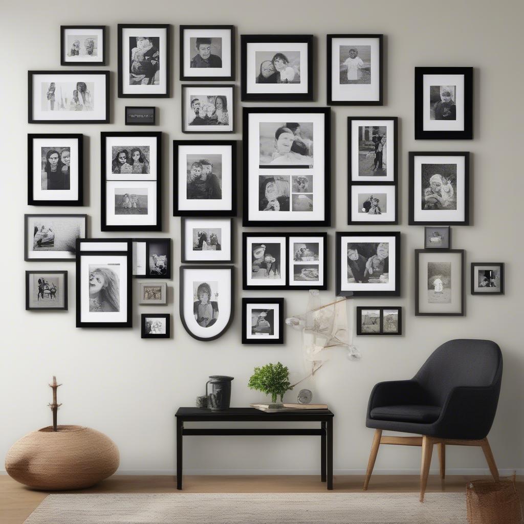 Gallery Wall with Black Frames