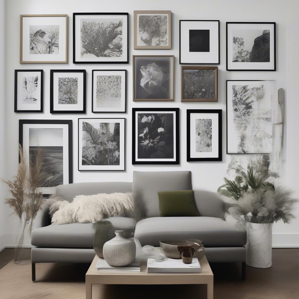 Gallery Wall with Mixed Framed Prints