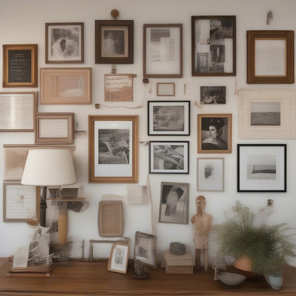 Gallery Wall with Mixed Framed Signs