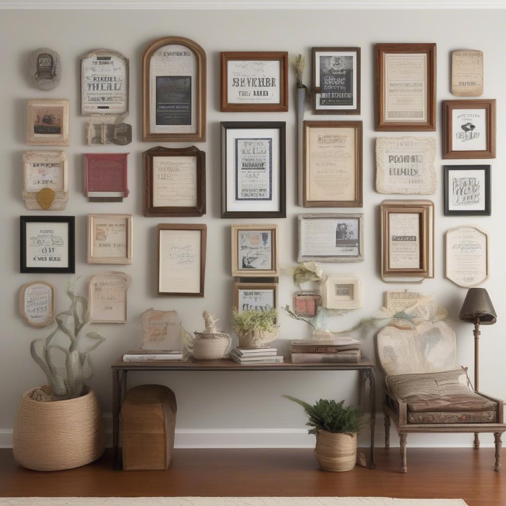 Gallery Wall with Various Home Wall Decor Signs