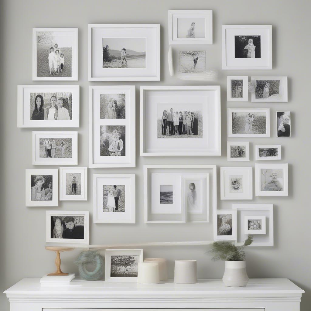 Gallery Wall with White 5x7 Frames