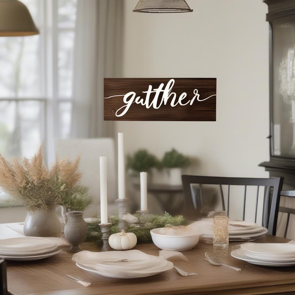 Gather Sign in a Dining Room Decor