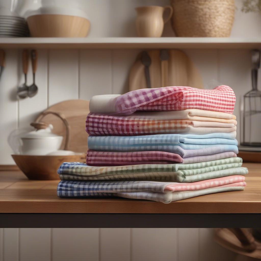 Variety of Gingham Kitchen Towels