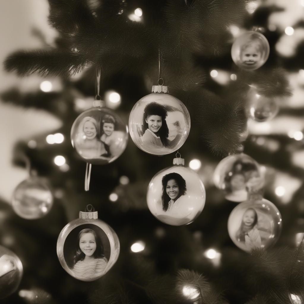 Glass Ball Picture Ornaments with Family Photos