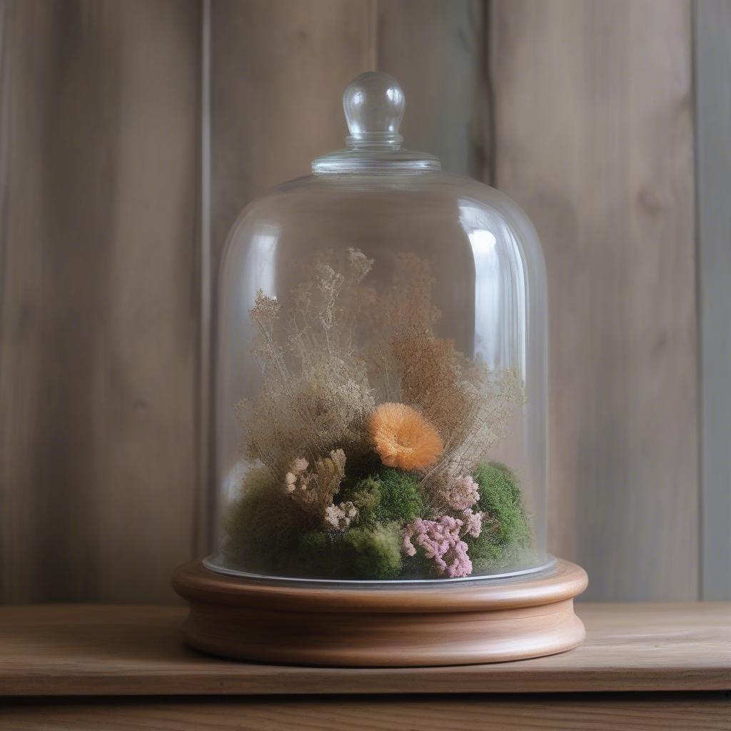 Floral Arrangement in a Glass Cloche