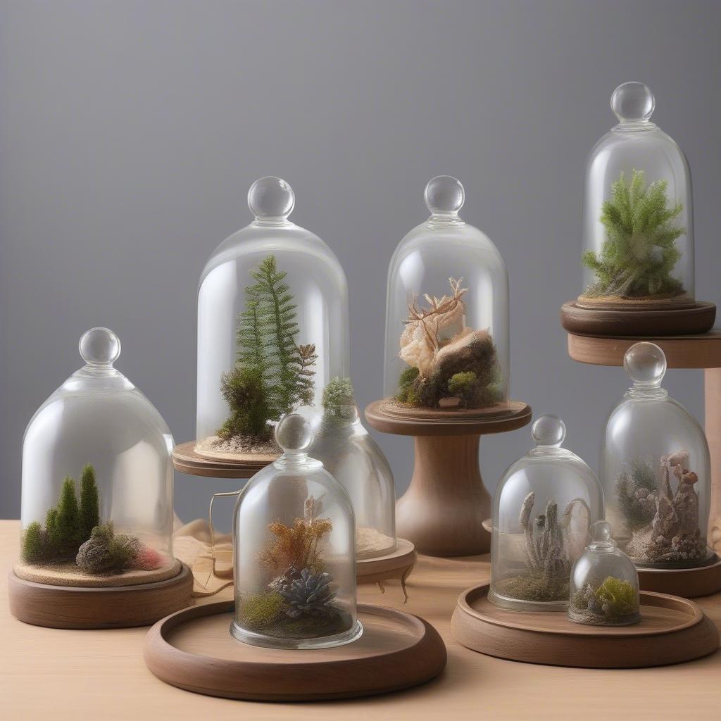 Variety of Glass Cloche Ornaments