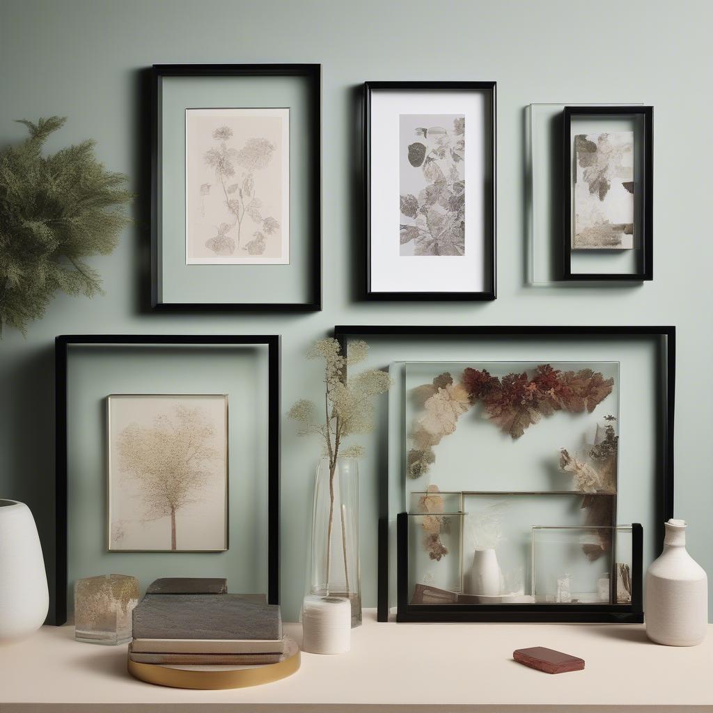 Variety of Glass Floating Frames