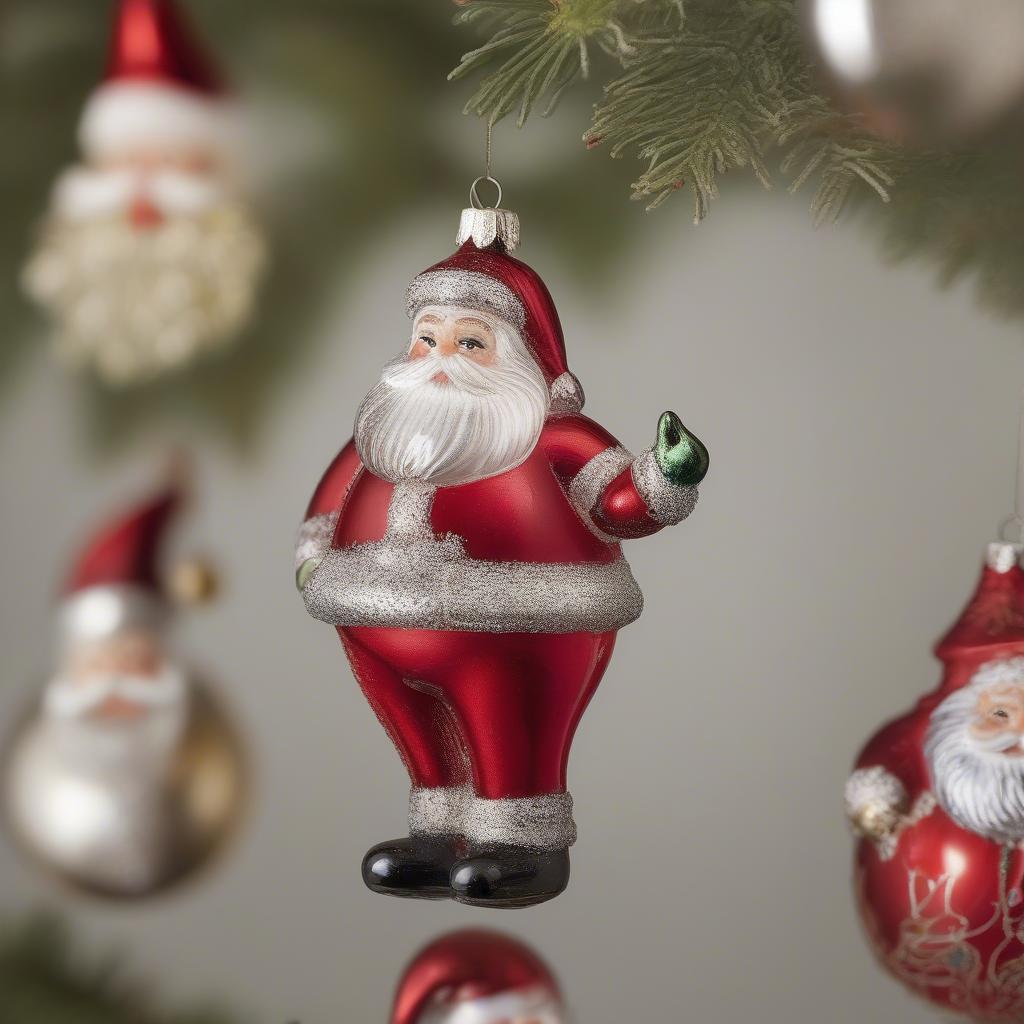 Traditional Glass Santa Ornaments: A Classic Holiday Touch