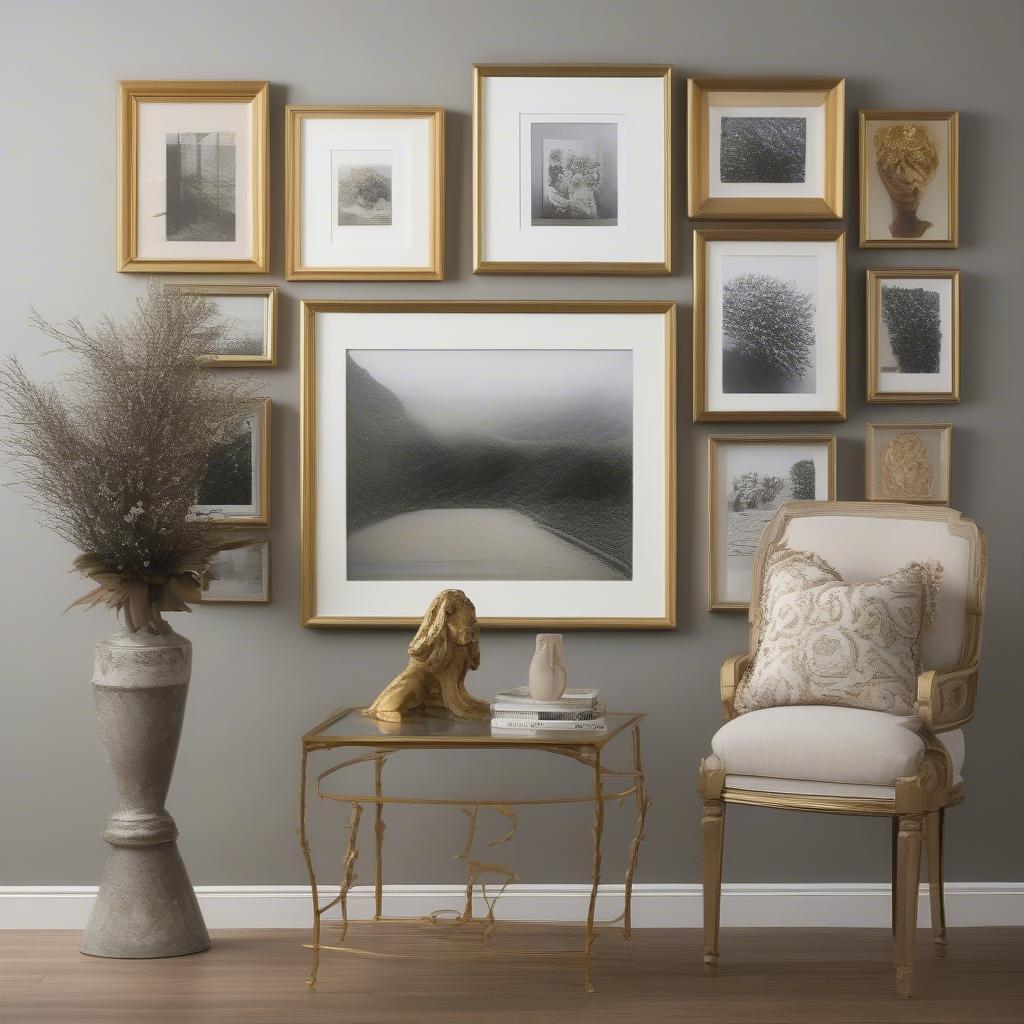 Gold 24x36 Picture Frame Displayed on a Gallery Wall