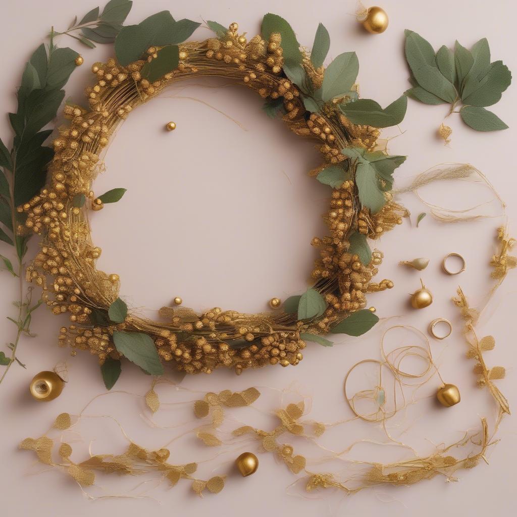 DIY Gold Berry Wreath Craft