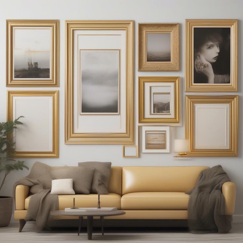 Gold Collage Frames in Different Decor Styles