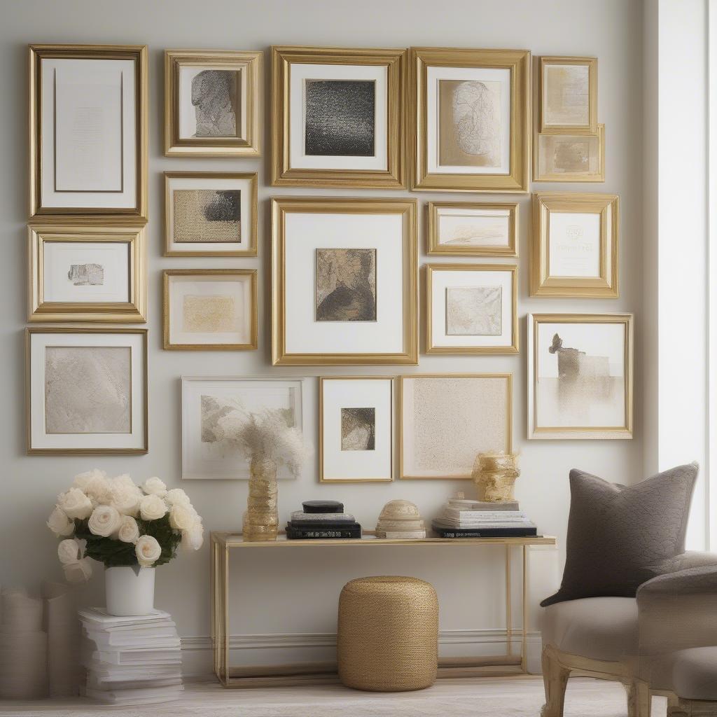 Gallery Wall with 24x36 Gold Frames