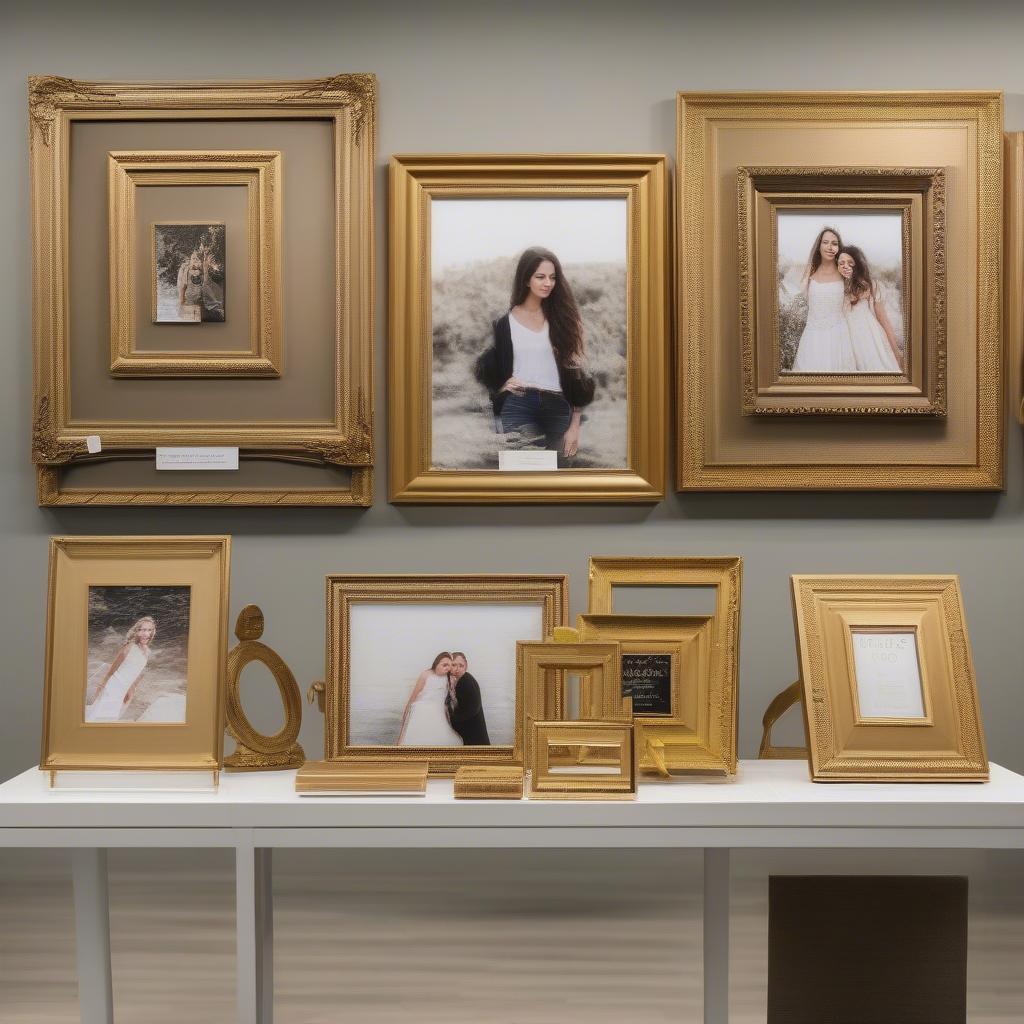 Display of Gold Picture Frames