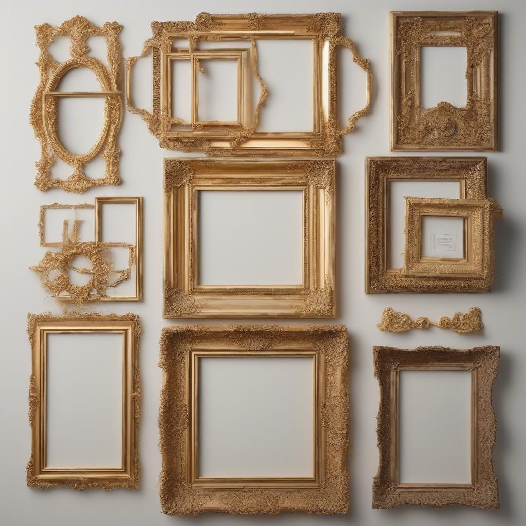 Various Gold Picture Frames for Wall Decor