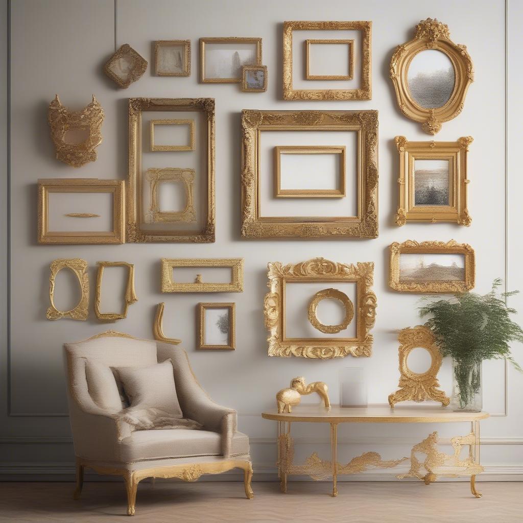 Variety of Gold Picture Frames