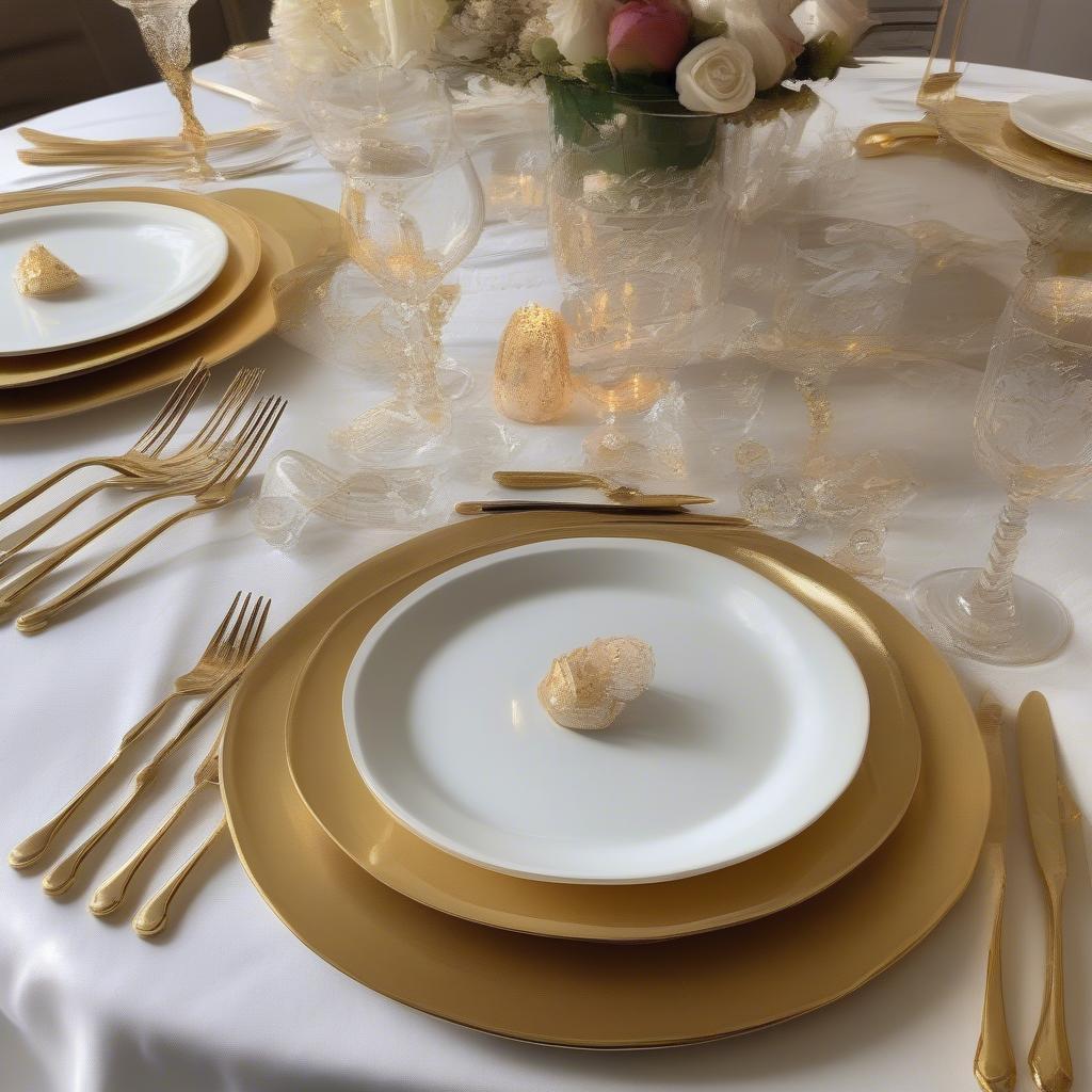 Gold Plate Chargers Bulk Table Setting