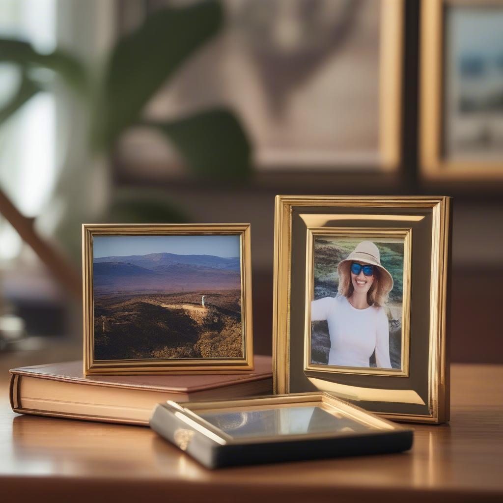 Gold Thin Photo Frame Protecting Photos