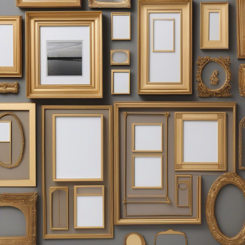 Gold Thin Photo Frames: Variety of Styles and Sizes