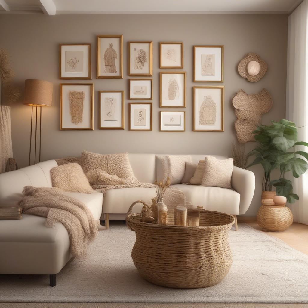 Gold Wall Decor in Living Room