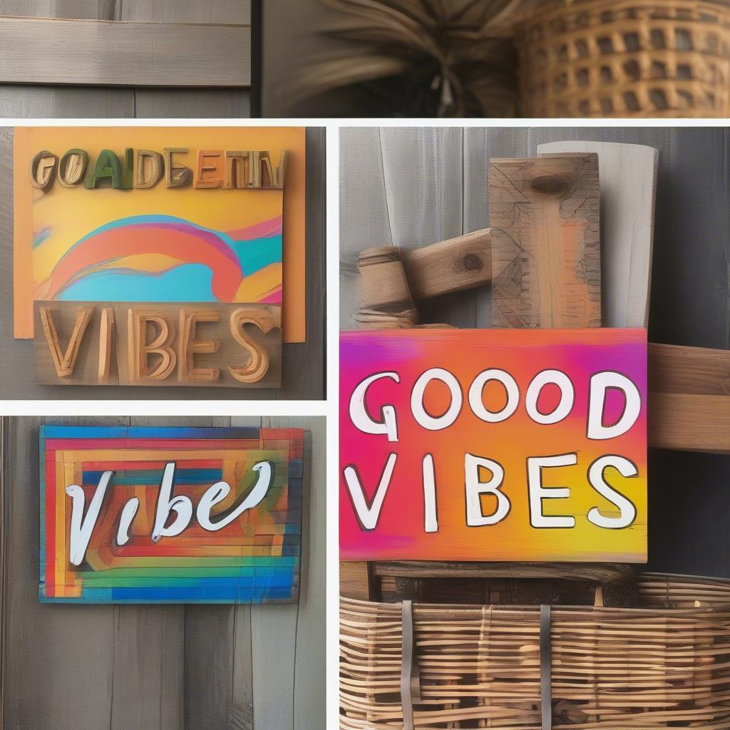 Variety of Good Vibes Signs