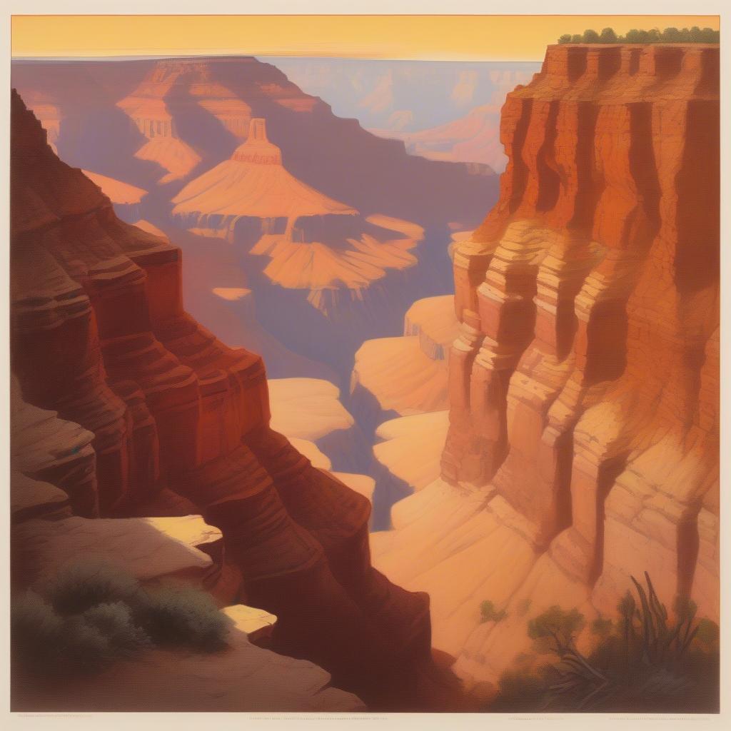 Vintage Grand Canyon National Park Lithograph