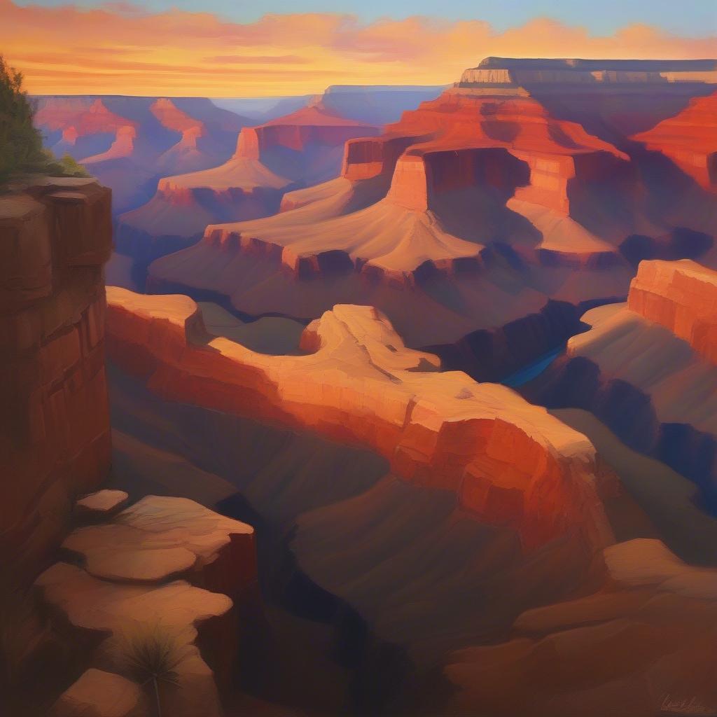 Grand Canyon National Park Sunset Painting