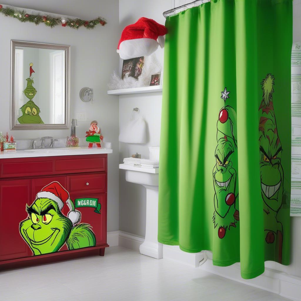 Grinch-Themed Bathroom Decorations