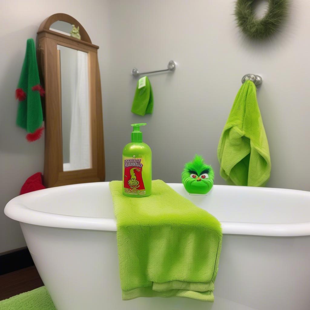 Grinch-Themed Bathroom Decor