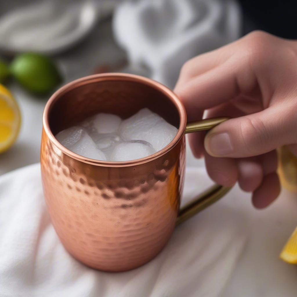 Cleaning a Hammered Copper Moscow Mule Mug