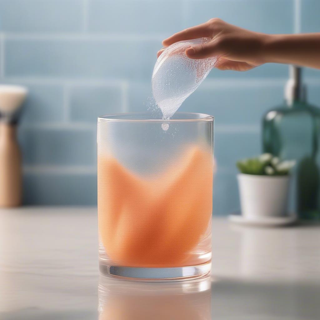 Hand washing a rocking tumbler glass