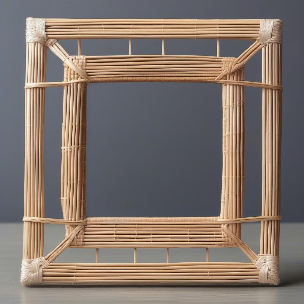 Handcrafted 12 Square Photo Frame Made of Wicker