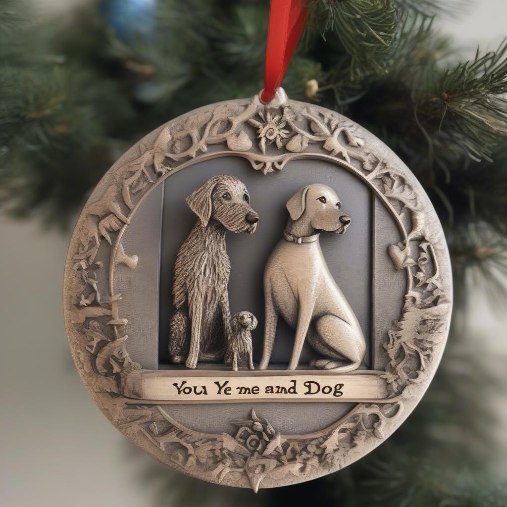 Handmade Dog Christmas Ornament with Family