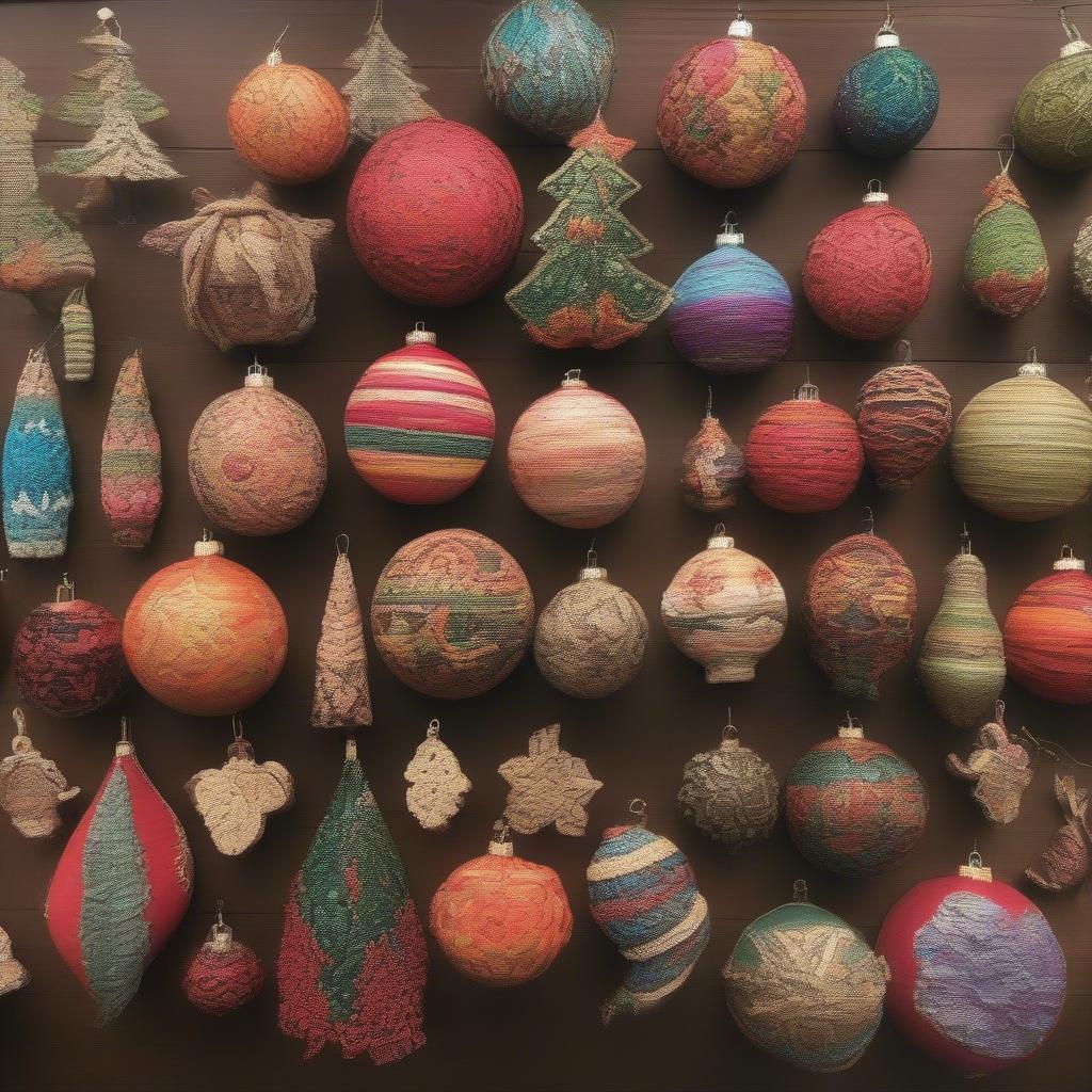 Handmade Holiday Ornaments at a Craft Fair