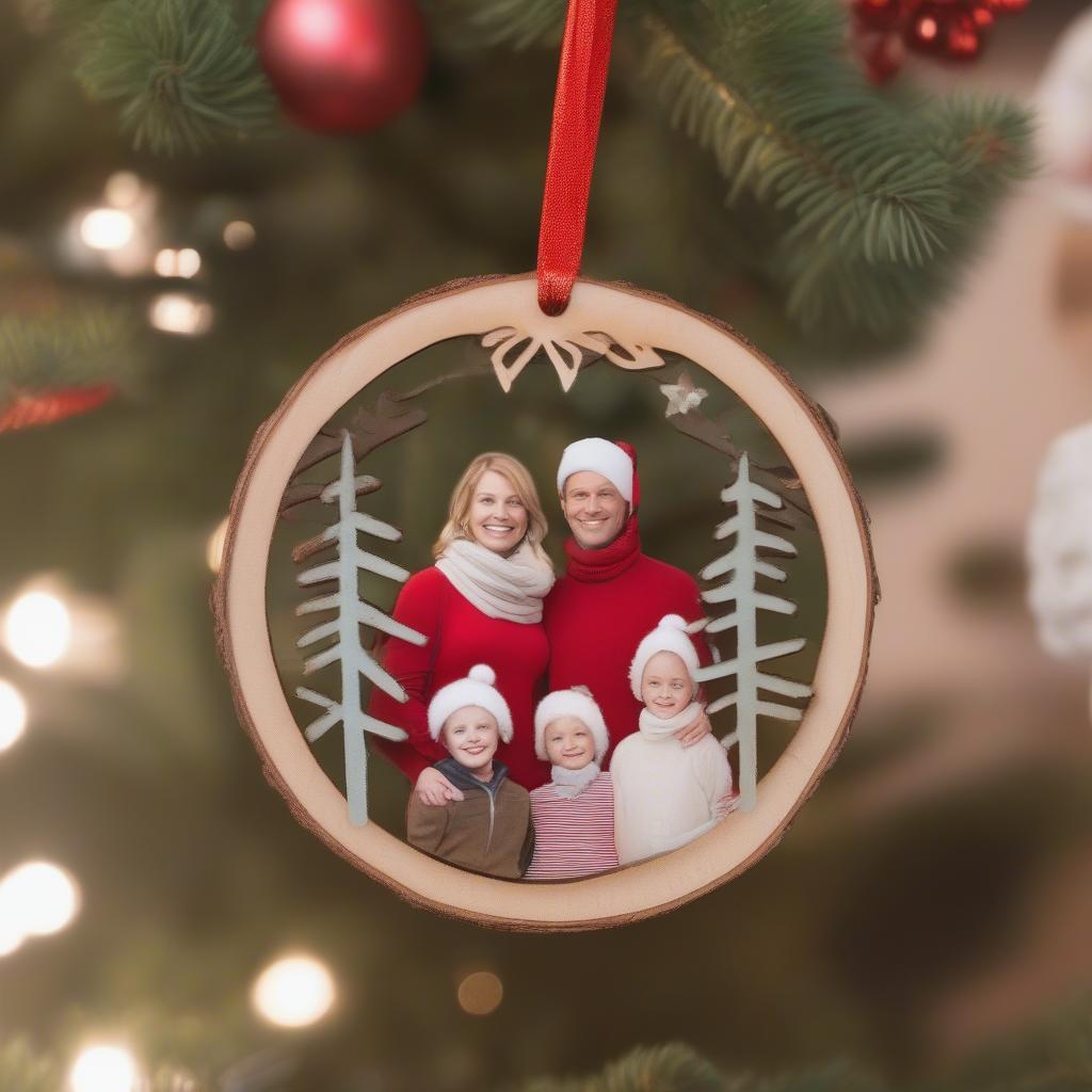 Handmade Picture Christmas Ornaments with Family Photo