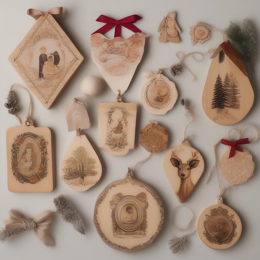 Handmade Wooden Photo Ornaments Variety