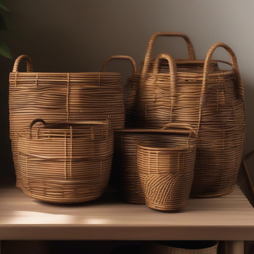 Handwoven Rattan Baskets